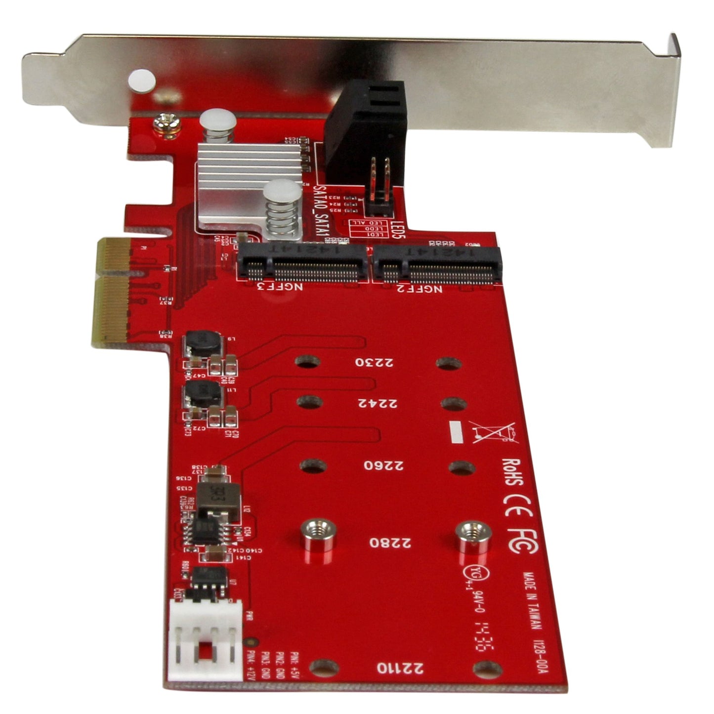 PEXM2SAT3422 M.2 2 Port NGFF SSD RAID controller kaart met 2x SATA III poorten - PCIe RAID1 VMWare boot support (only M.2 Sata SDD)